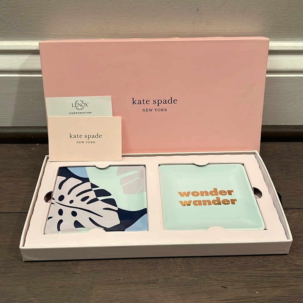 Kate Spade Sweet Talk Wonder Wander jewelry tray set of 2